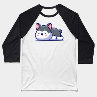 Cute husky sleeping cartoon illustration Baseball T-Shirt